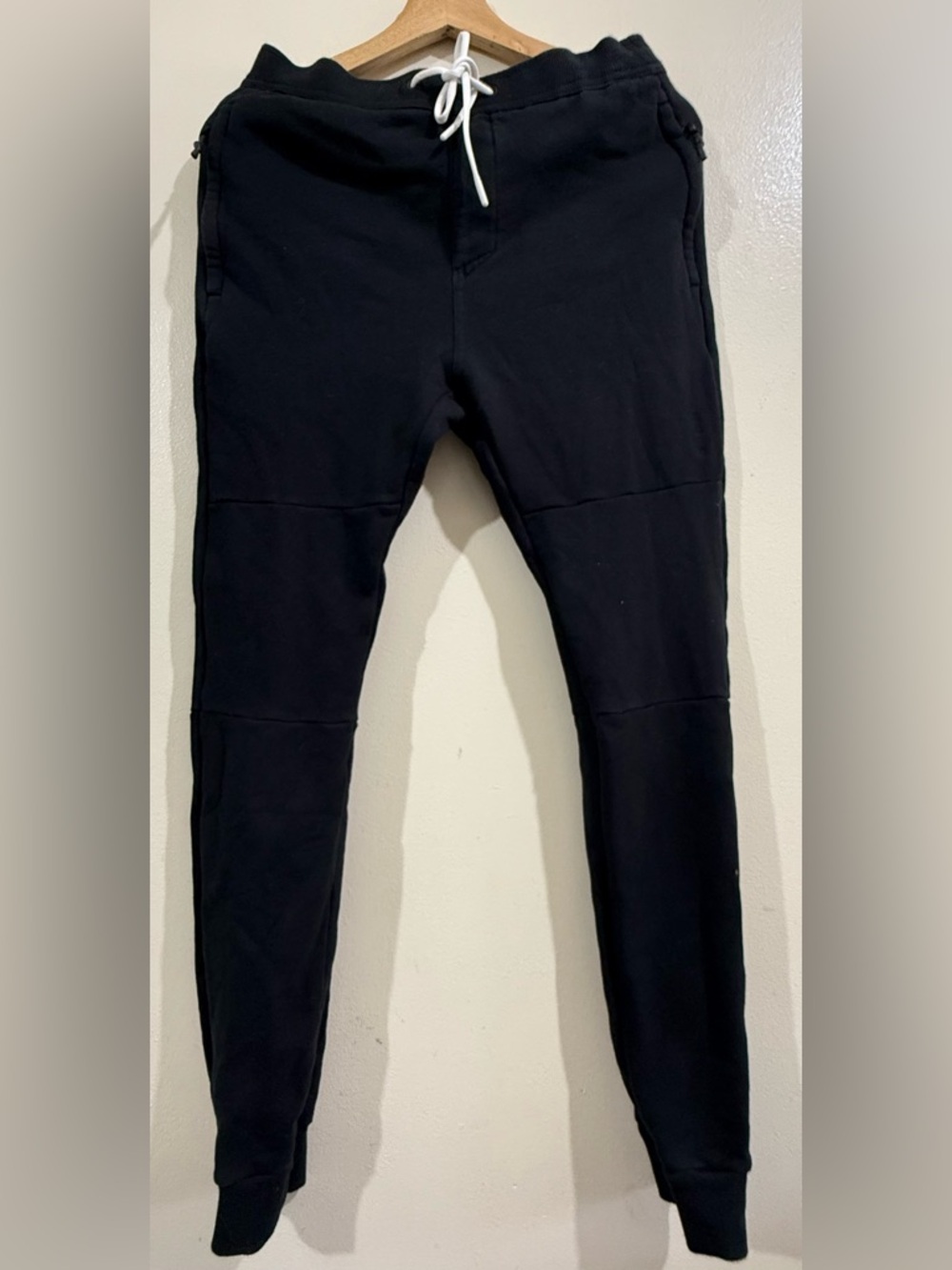 Zanerobe Black Jogger Pants with White Drawstring